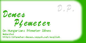 denes pfemeter business card