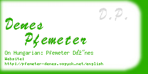 denes pfemeter business card